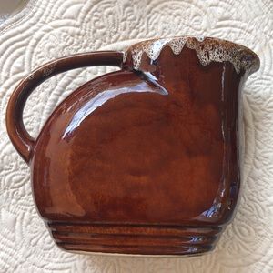 Stunning Vintage Brown Drip Pottery Water Pitcher